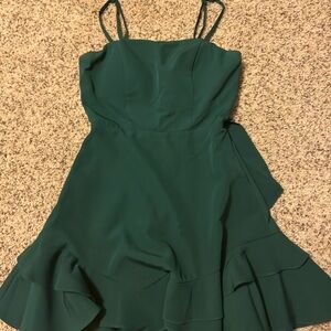 Green tie back dress